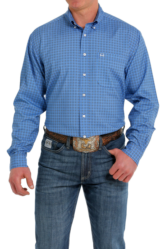 Men's Cinch Royal Blue Arenaflex Long Sleeve Shirt