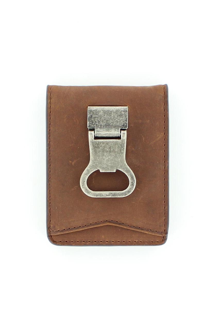 Leather Wallet with Silver Money Clip