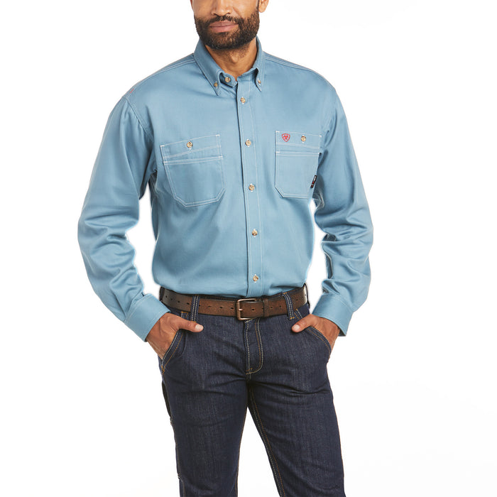 Men's Ariat FR Steel Blue Vented Work Shirt