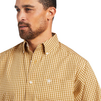 Men's Ariat Wrinkle Free Harvey Classic Fit Honey Mustard Long Sleeve Shirt