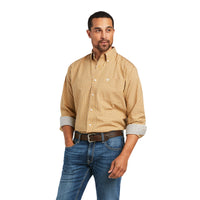 Men's Ariat Wrinkle Free Harvey Classic Fit Honey Mustard Long Sleeve Shirt