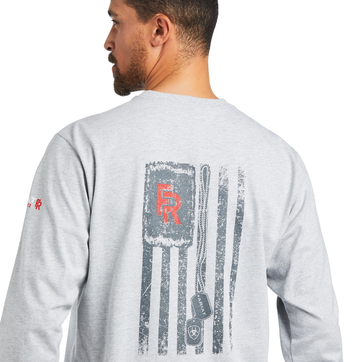 Men's Ariat FR Dog Tags Heather Grey Long Sleeve T-Shirt – Frey Outfitters
