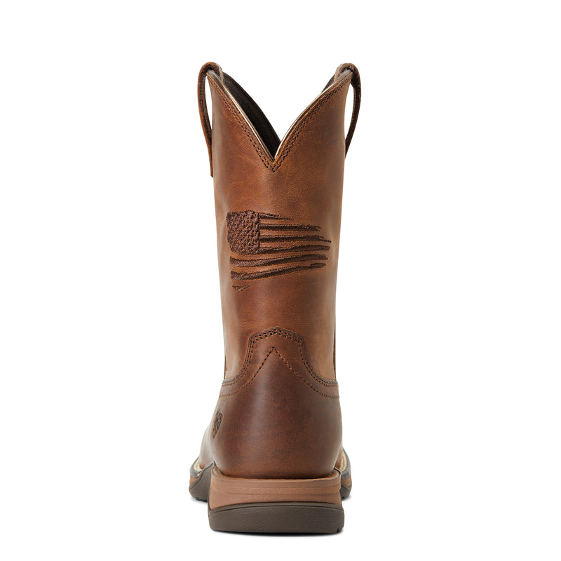 Kid's Ariat Youth Anthem Patriot Distressed Brown Boot