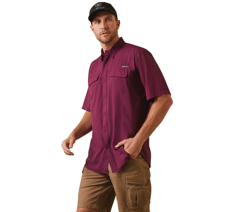 Men's Ariat Purple VenTek Short Sleeve Shirt