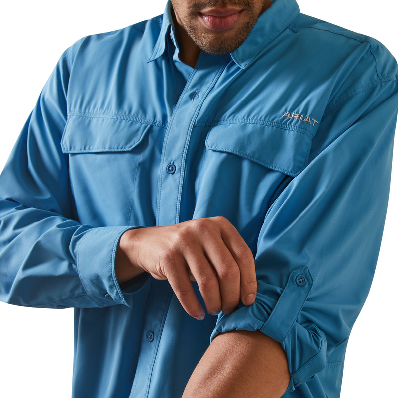 Men's Ariat Ventek Cendre Blue Long Sleeve Classic Shirt