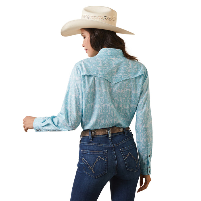 Women's Ariat VentTek Zebra Aqua Long Sleeve Shirt