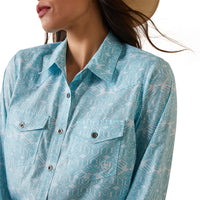 Women's Ariat VentTek Zebra Aqua Long Sleeve Shirt
