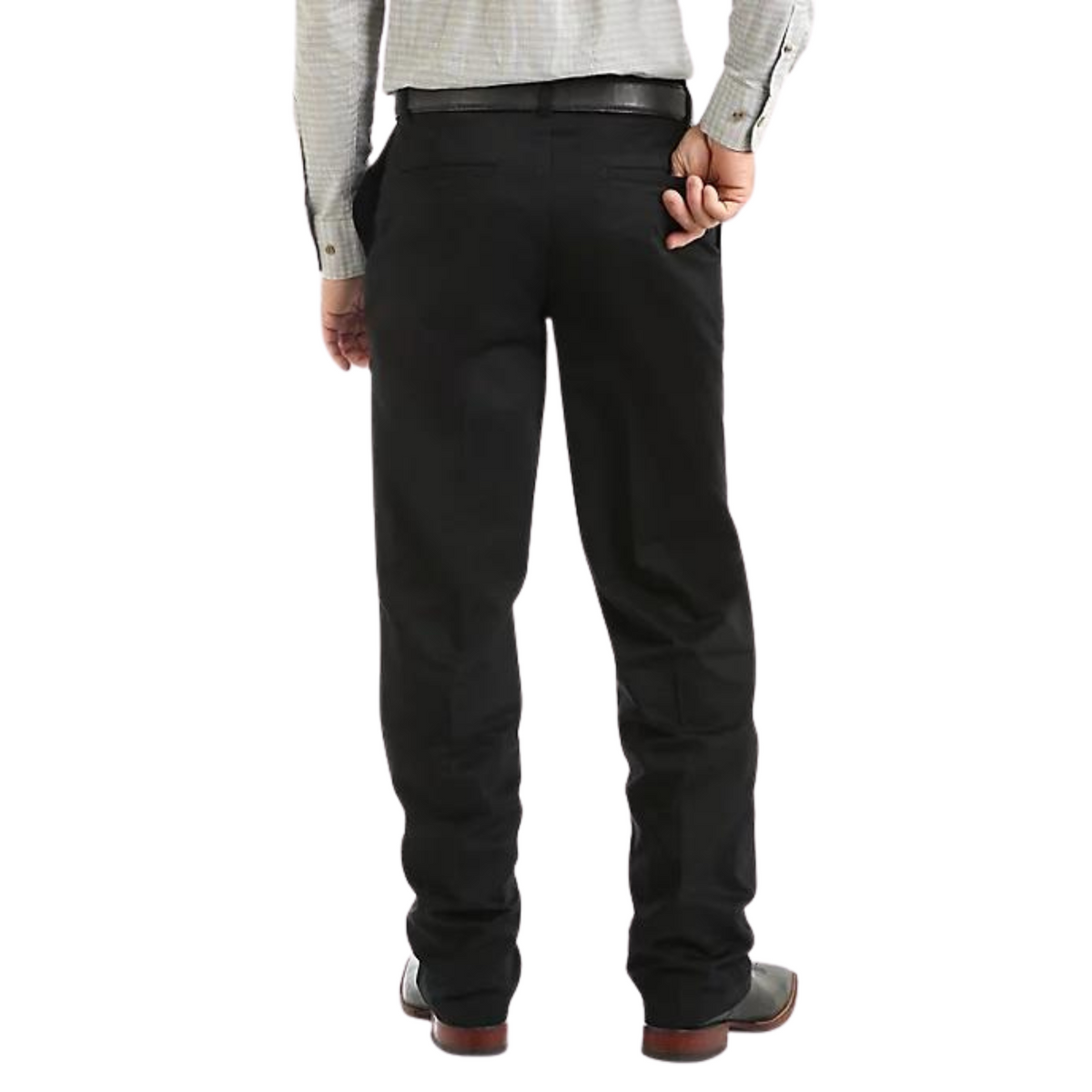 Men's Wrangler Riata Flat Front Black Pants