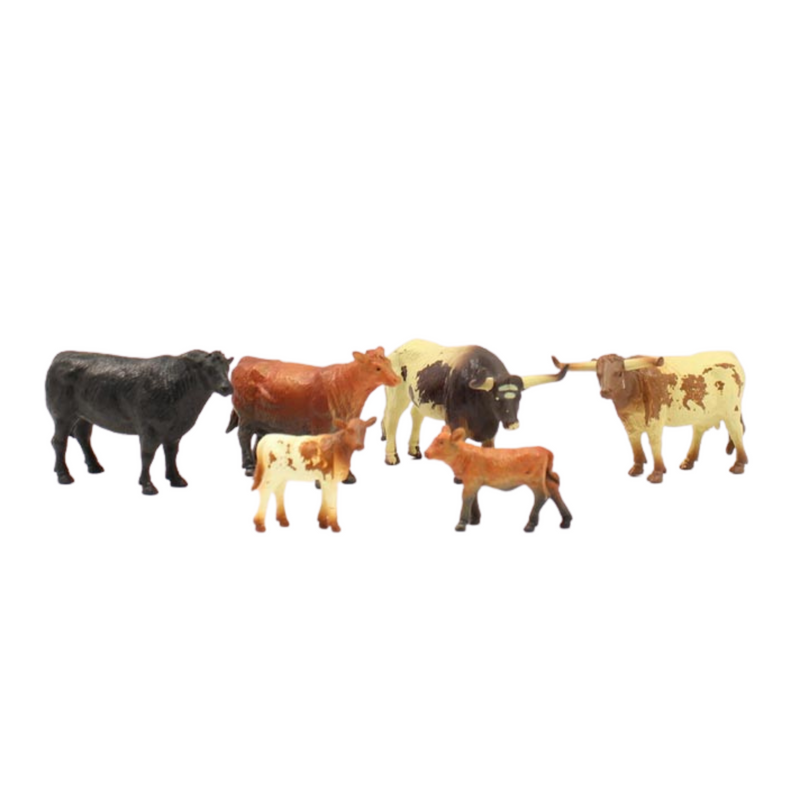 Set of 6 Cow Figures