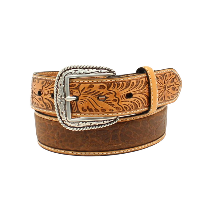 Ariat Men's Brown Tooled Cross Belt