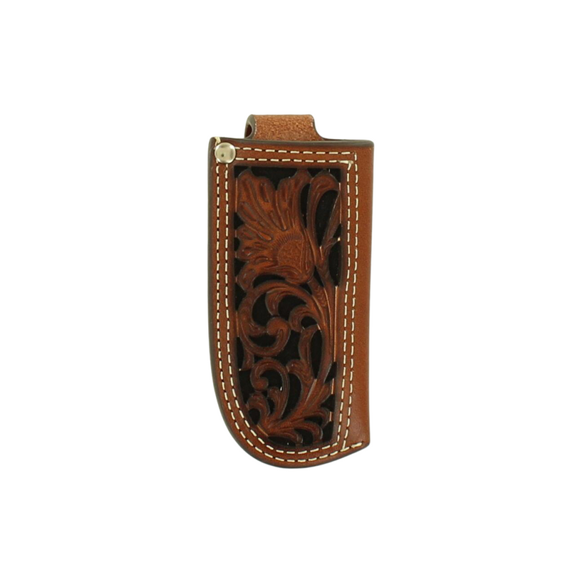 Nocona Floral Tooled Leather Knife Sheath