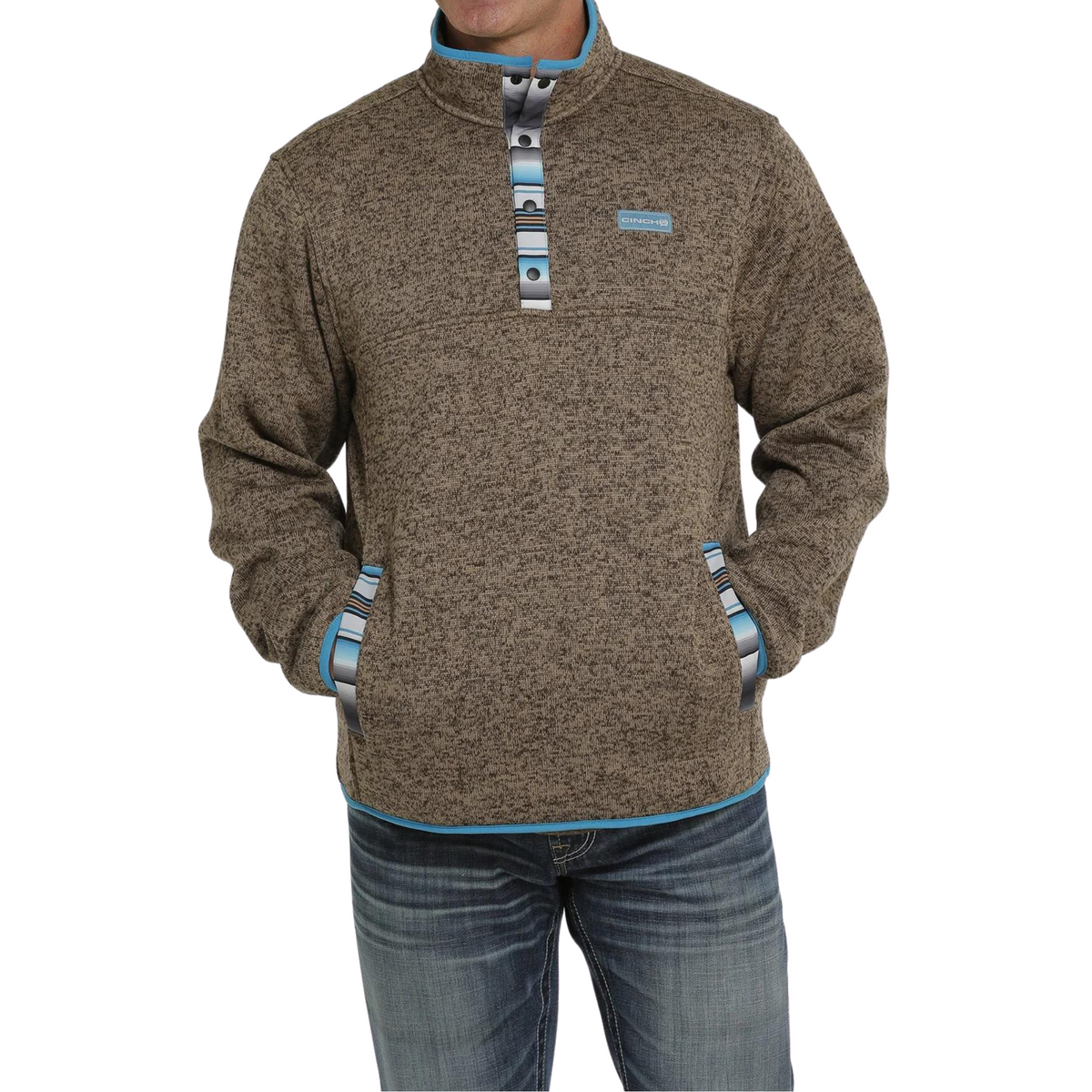 Men's Cinch Fleece Brown Pullover