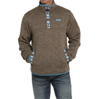 Men's Cinch Fleece Brown Pullover