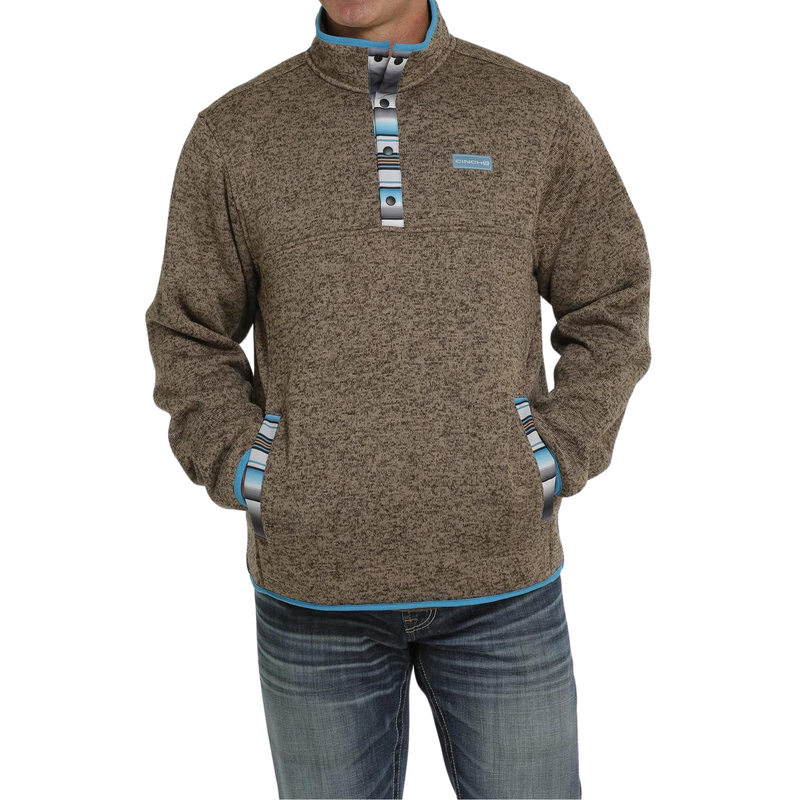 Men's Cinch Fleece Brown Pullover