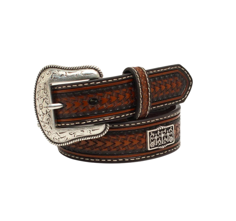 Boy's Nocona 1 1/4" Cross Concho Brown Belt