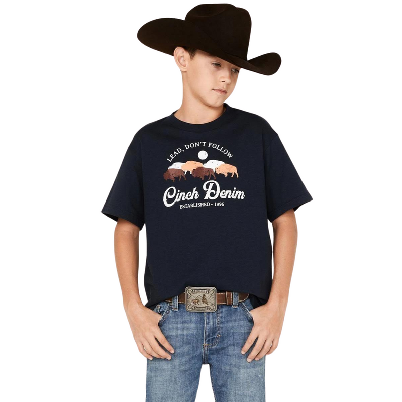 Boy's Cinch Navy Short Sleeve Tee