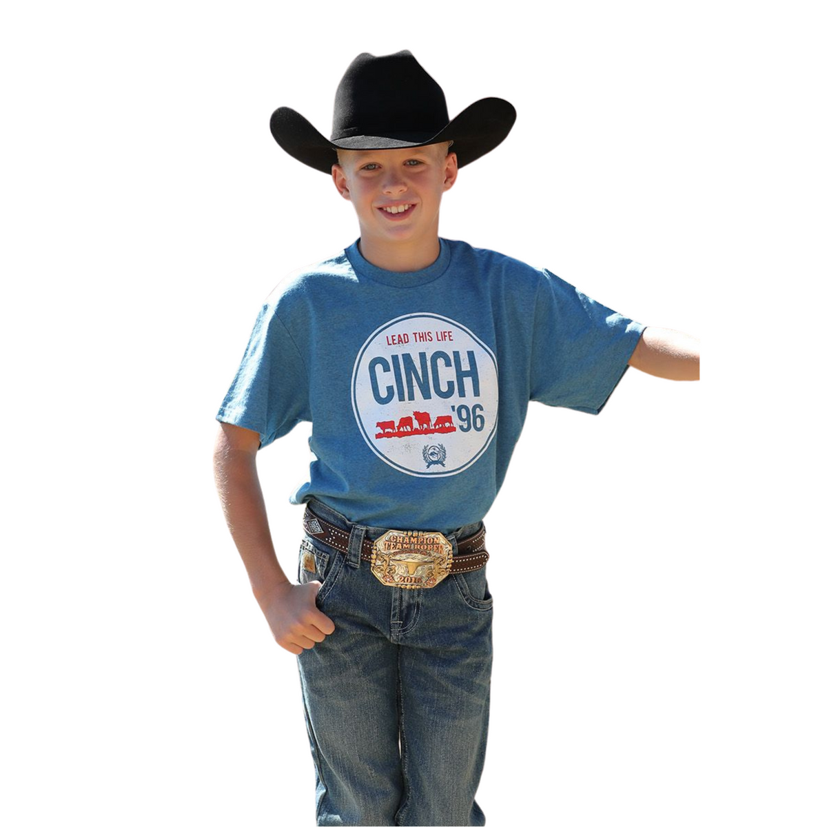 Boy's Cinch Lead This Life Tee- Blue