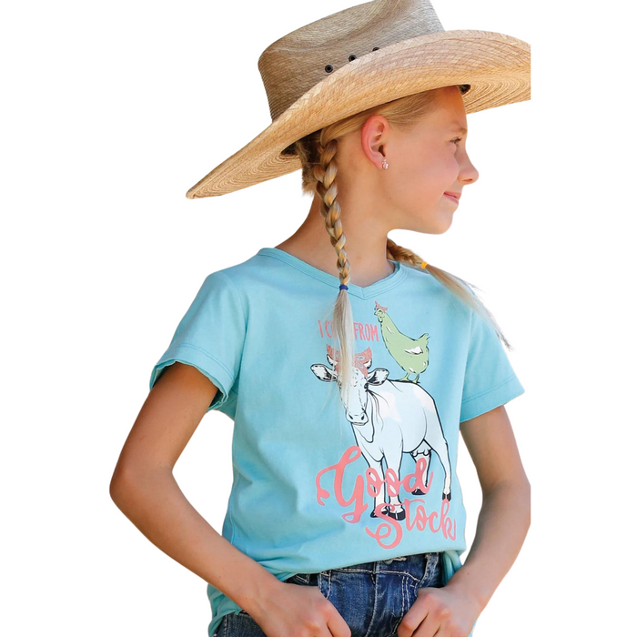 Girl's Cinch Blue Short Sleeve Tee