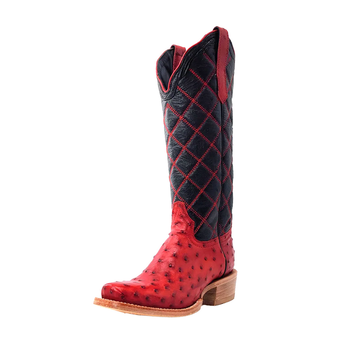 Women's R. Watson Red Rose Full Quill Ostrich