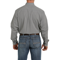 Men's Cinch White Print Long Sleeve Button Down Shirt