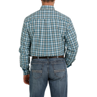 Men's Cinch White Print Long Sleeve Button Down Shirt