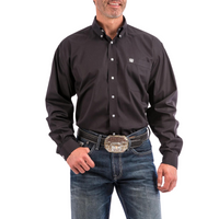 Men's Cinch Solid Black Long Sleeve Button Down Shirt
