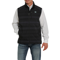 Men's Cinch Black Aztec Printed Bonded Vest