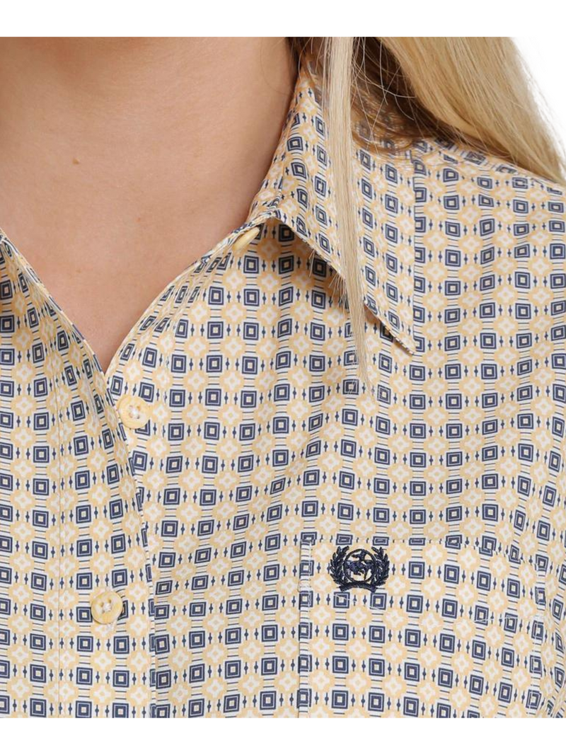 Women's Cinch Arenaflex Button-Down Western Shirt- Yellow