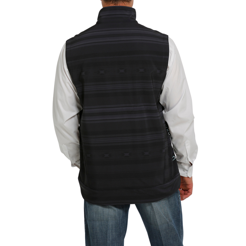 Men's Cinch Black Aztec Printed Bonded Vest