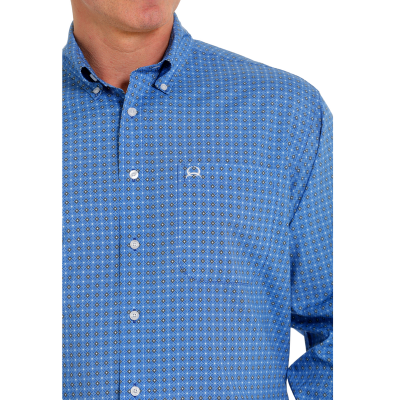 Men's Cinch Royal Blue Arenaflex Long Sleeve Shirt