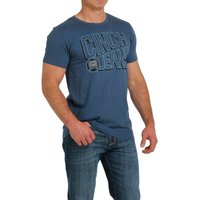 Men's Cinch Short Sleeve Light Blue Tee