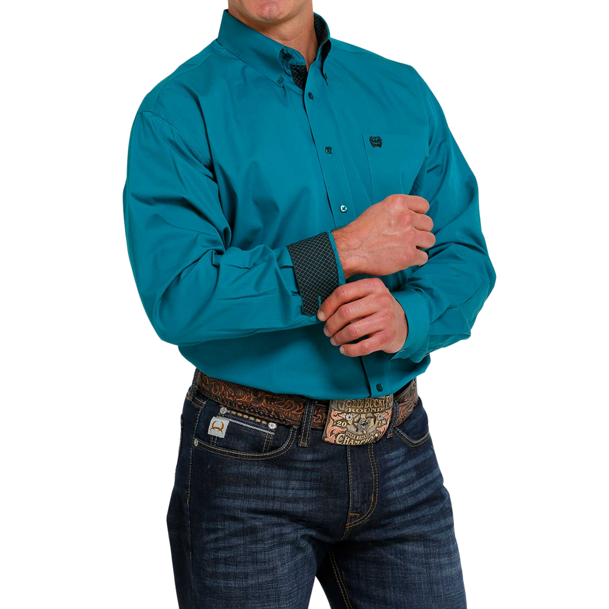 Men's Cinch Long Sleeve Solid Shirt Teal