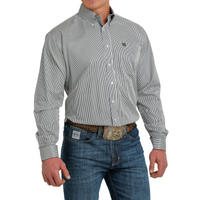 Men's Cinch Grey Stripe Button Down Shirt