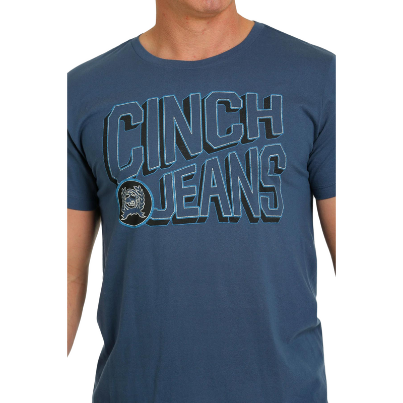 Men's Cinch Short Sleeve Light Blue Tee