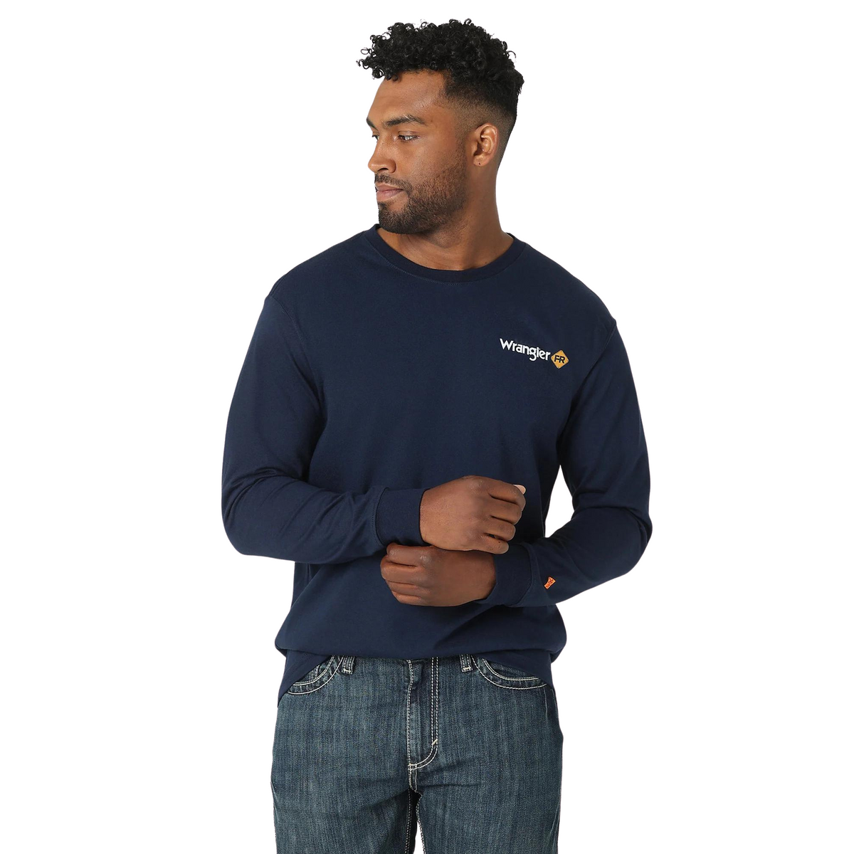 Men's Wrangler FR Graphic Navy Long Sleeve Tee