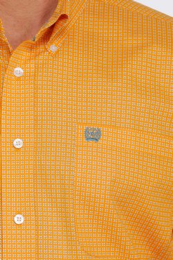 Men's Cinch Long Sleeve Print- Orange