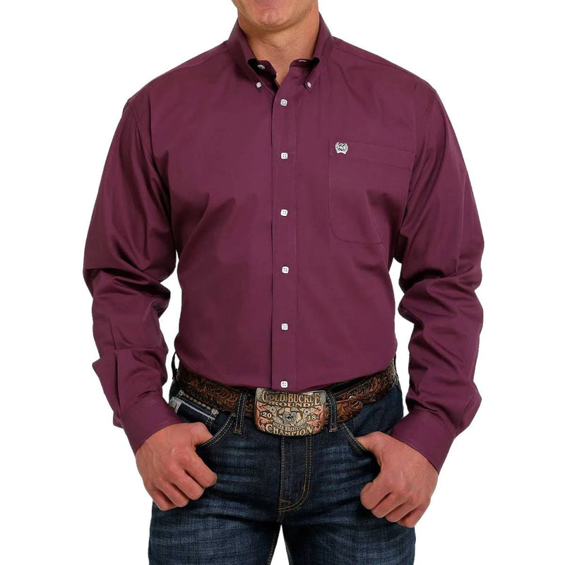 Men's Cinch Long Sleeve Solid Purple Shirt