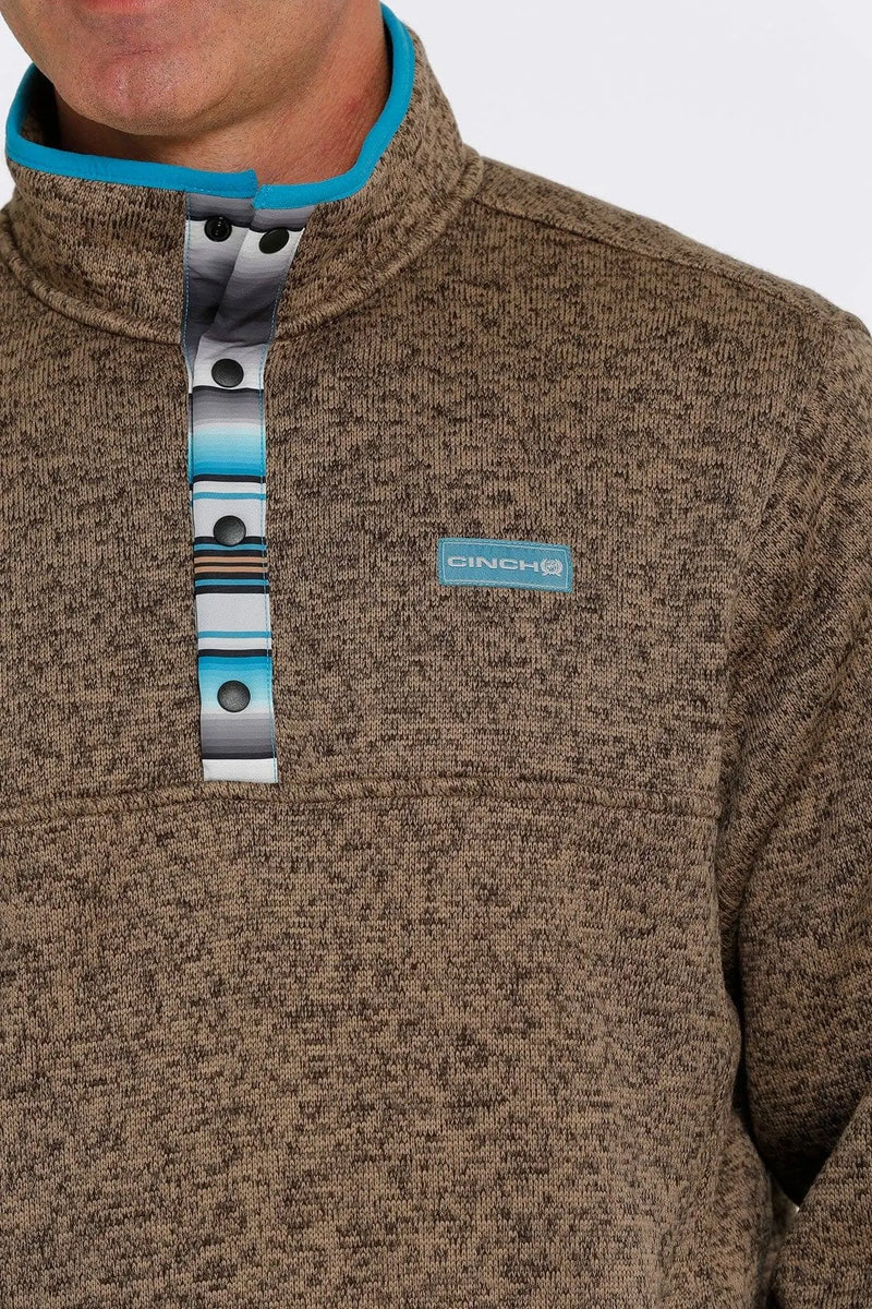 Men's Cinch Fleece Brown Pullover
